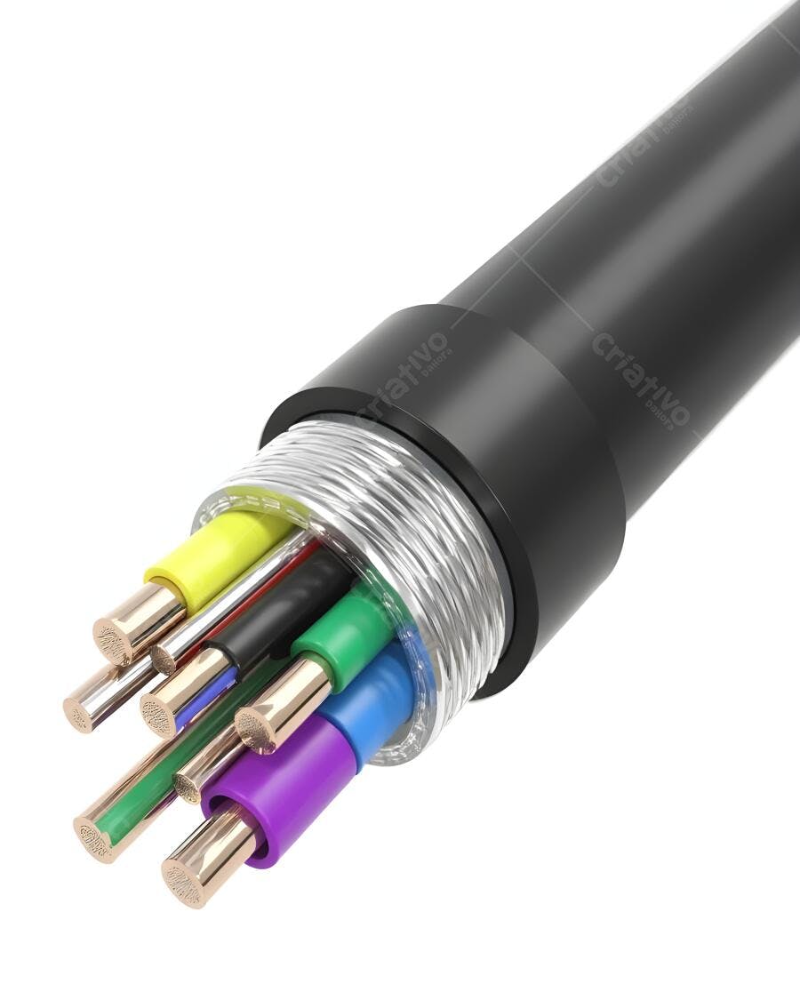 Cabo multi-fio seccionado cores vibrantes