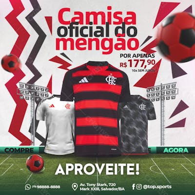 Feed Post Loja Esportiva Venda de Camisas de Futebol