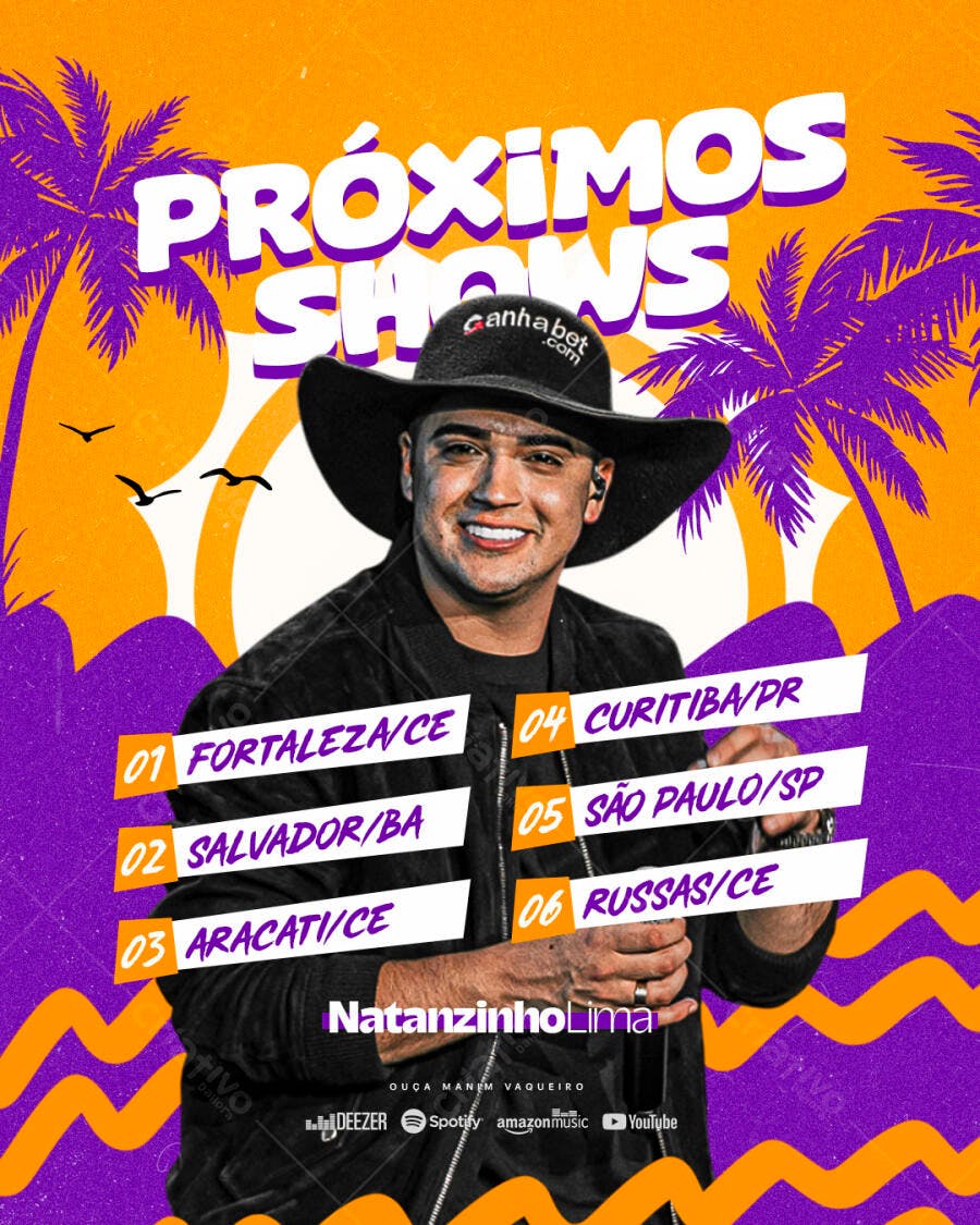 Flyer de Shows Natanzinho Lima PSD Editável
