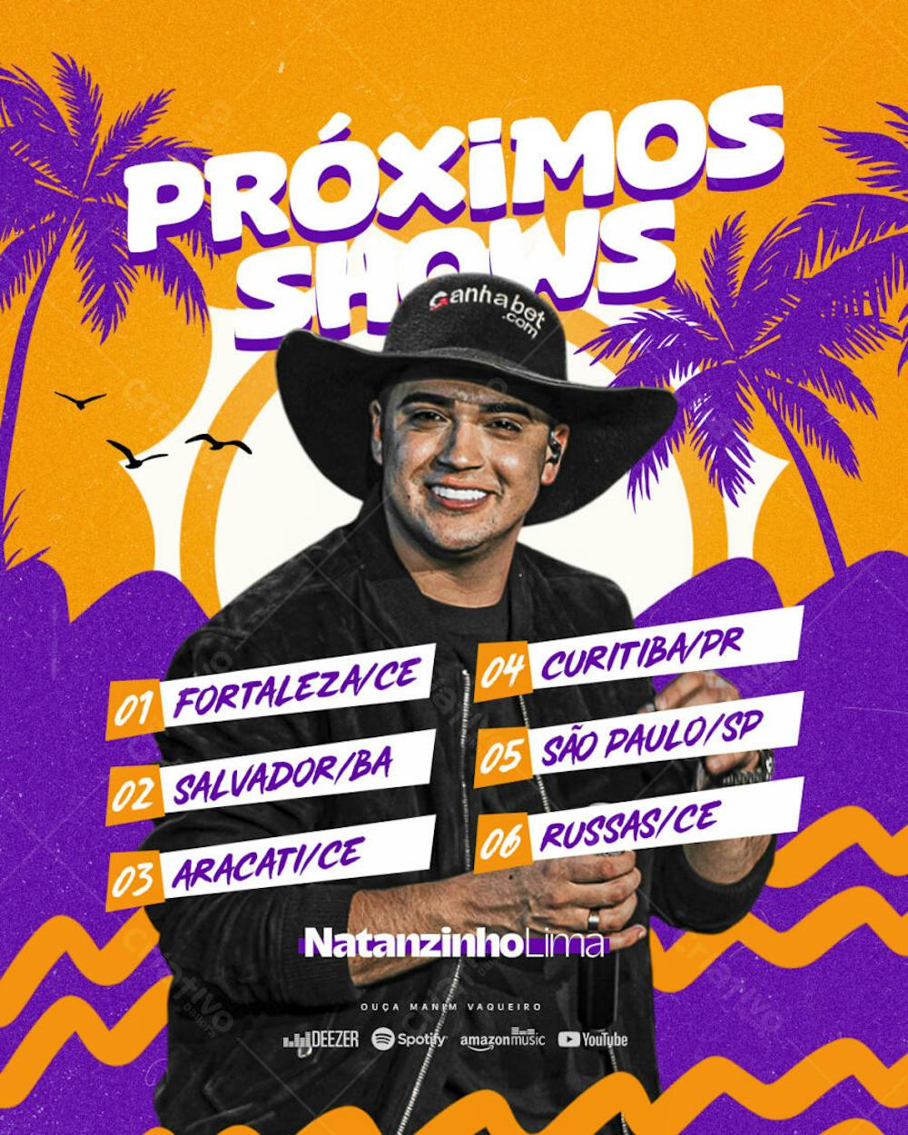 FLYER EVENTO PRÓXIMOS SHOWS - NATANZINHO LIMA