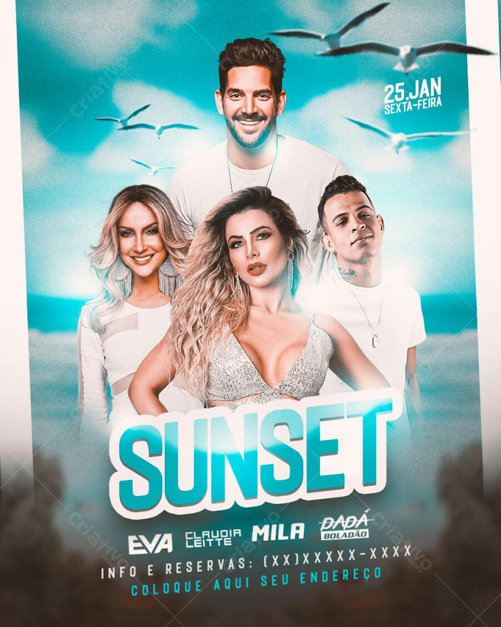FLYER DE SHOWS FESTA MUSICA SUNSET 2025