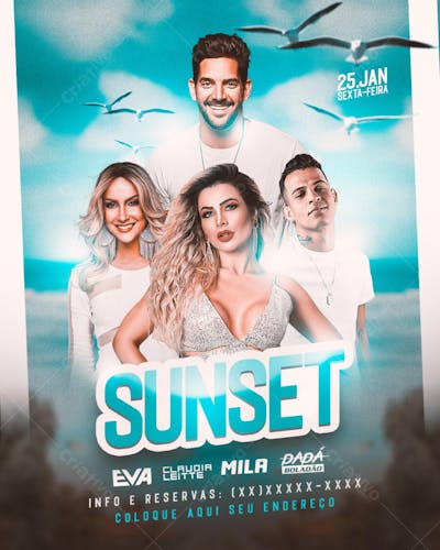 FLYER DE SHOWS FESTA MUSICA SUNSET 2025