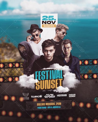FLYER DE SHOWS FESTA MUSICA SUNSET 2025
