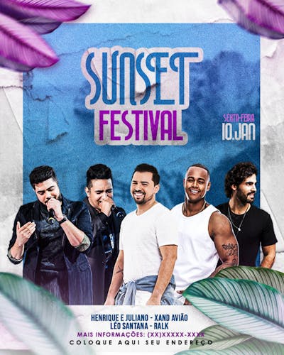 FLYER DE SHOWS FESTA MUSICA SUNSET 2025