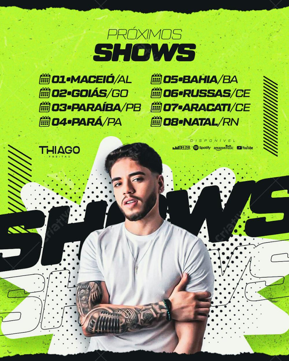 FLYER PRÓXIMOS SHOWS - THIAGO FREITAS