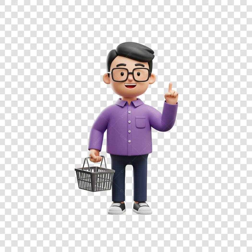 Ilustração PNG com fundo transparente Homem Carrinho Compras