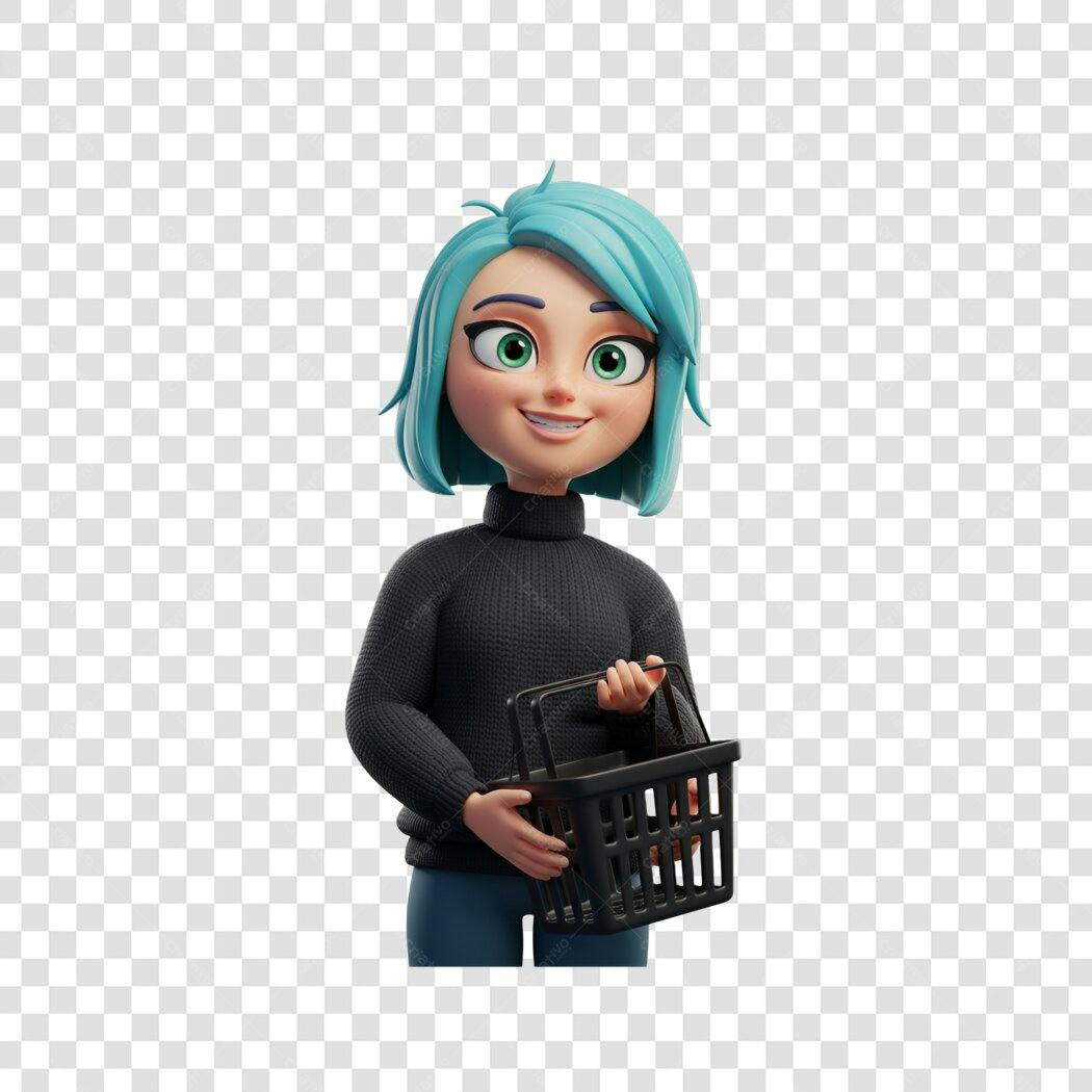 Avatar PNG com fundo transparente para compras online