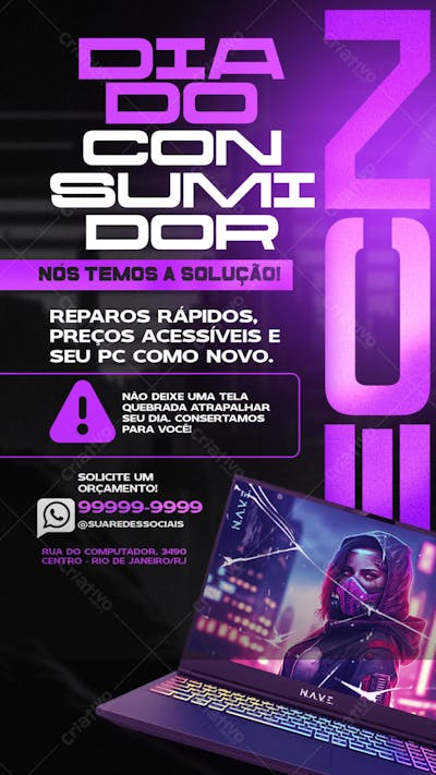 FELIZ DIA DO CONSUMIDOR STORIES EDITAVEL NO PHOTOSHOP