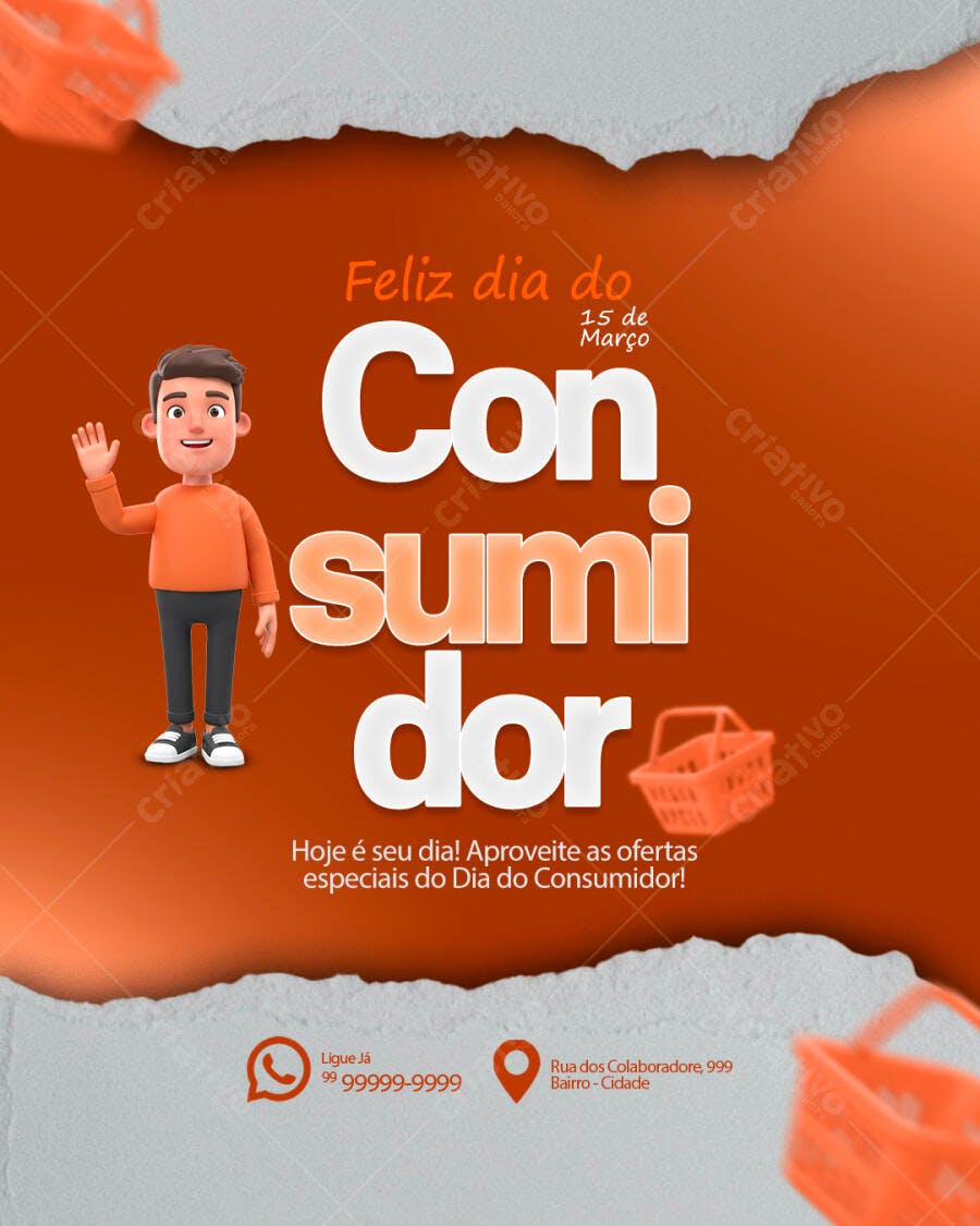 Flyer Dia do Consumidor 15 de Março PSD Editável