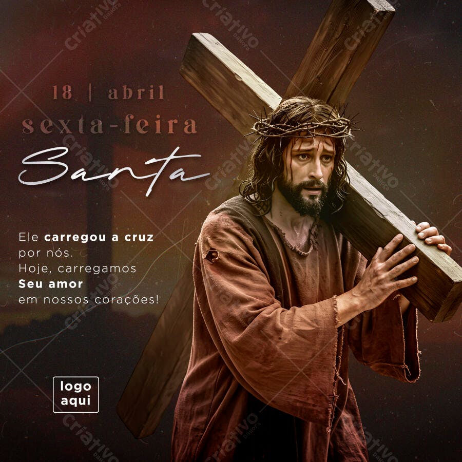 Post para Sexta-Feira Santa PSD Editável