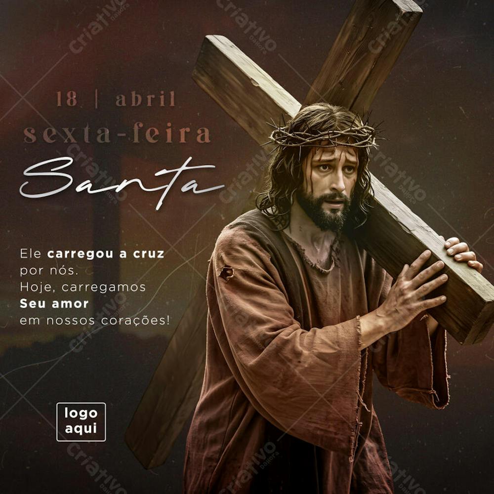 Sexta-feira Santa Jesus Cristo Cruz Social Media Post Feed Template