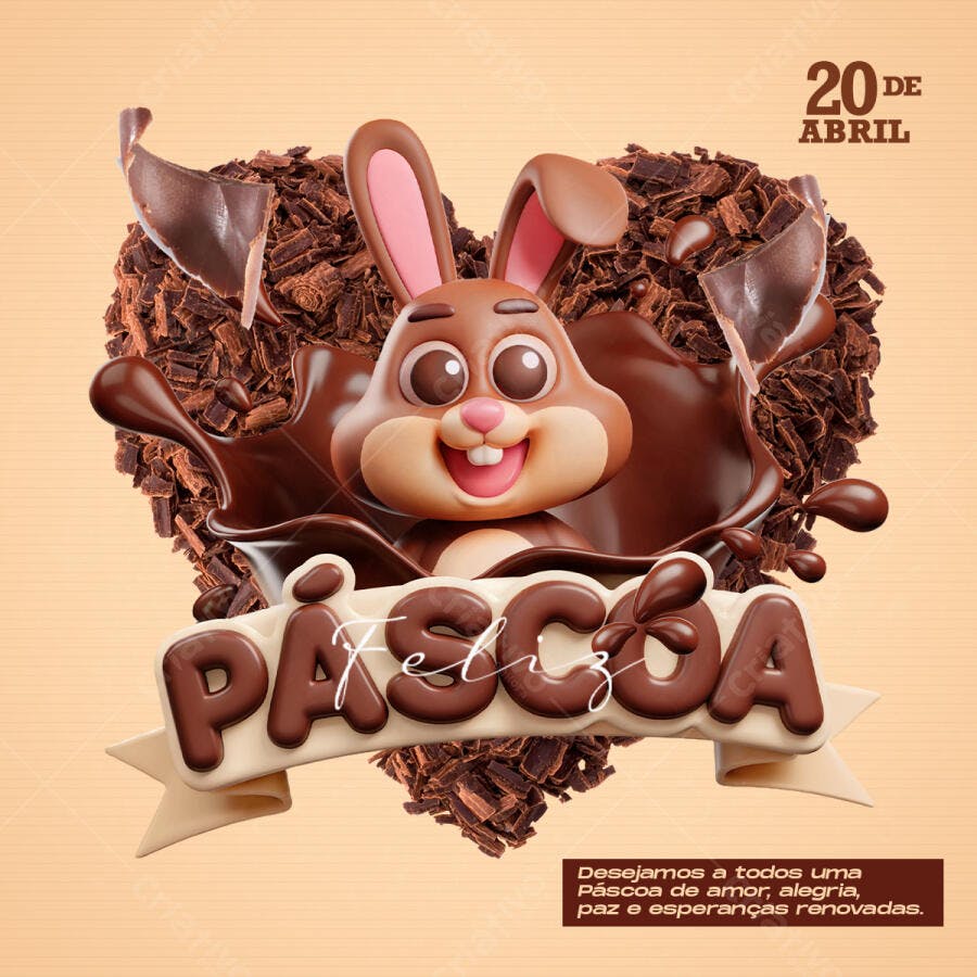 Flyer Páscoa 20 de Abril PSD Editável