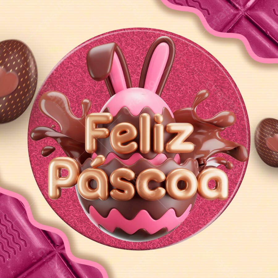 Flyer Páscoa com Ovo de Chocolate PSD Editável