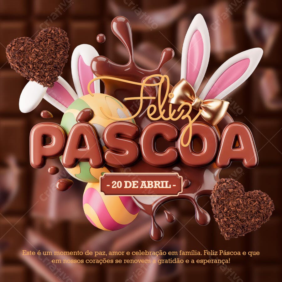 Flyer Páscoa 20 de Abril PSD Editável