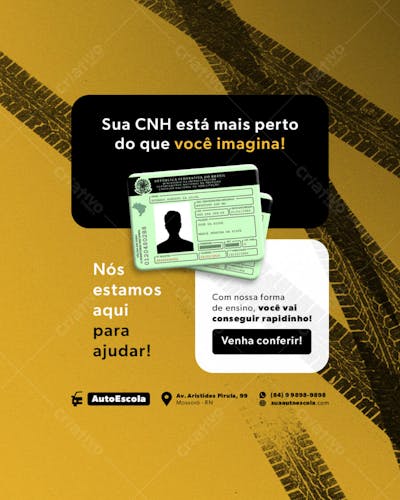 AUTO ESCOLA FLYER POST EDITAVEL