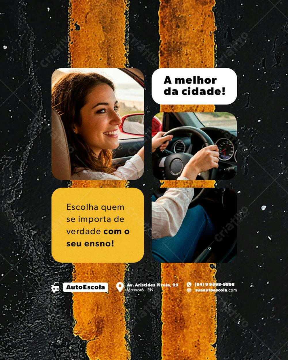 AUTO ESCOLA FLYER POST EDITAVEL