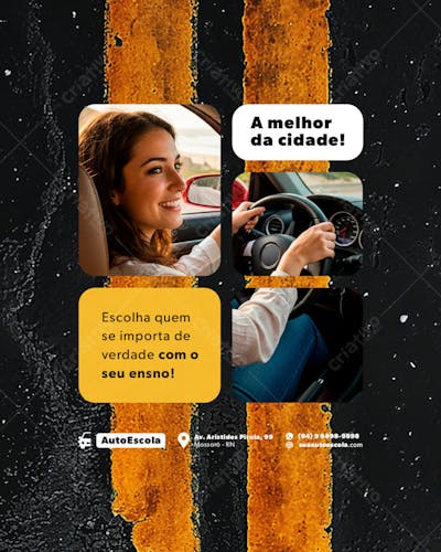 AUTO ESCOLA FLYER POST EDITAVEL