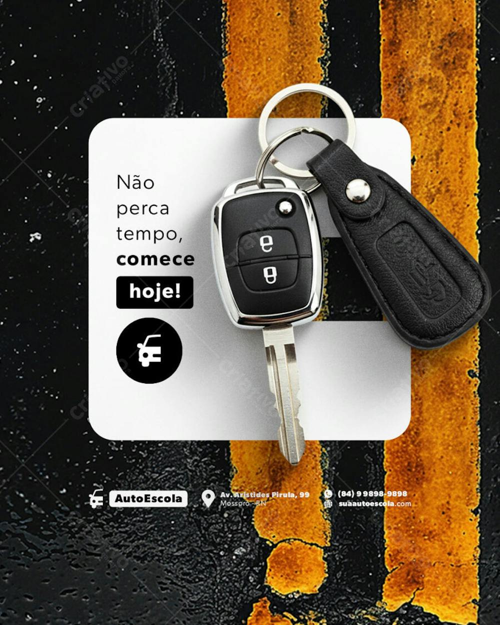 AUTO ESCOLA FLYER POST EDITAVEL
