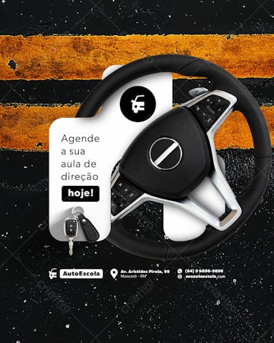 AUTO ESCOLA FLYER POST EDITAVEL