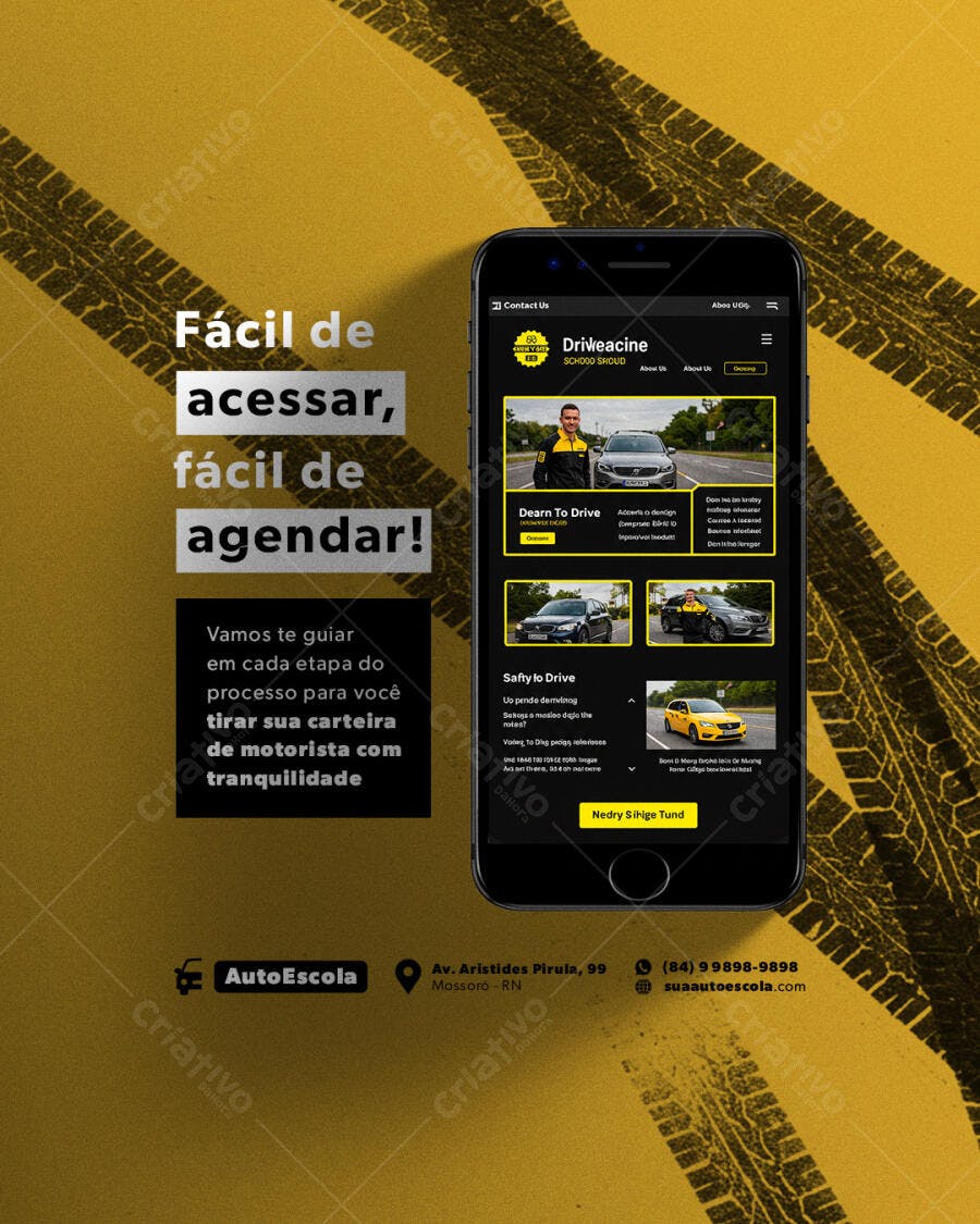 Modelo de App para Autoescola PSD Editável