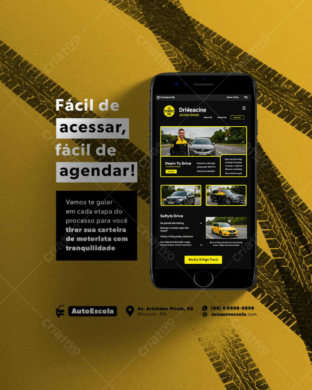 AUTO ESCOLA FLYER POST EDITAVEL