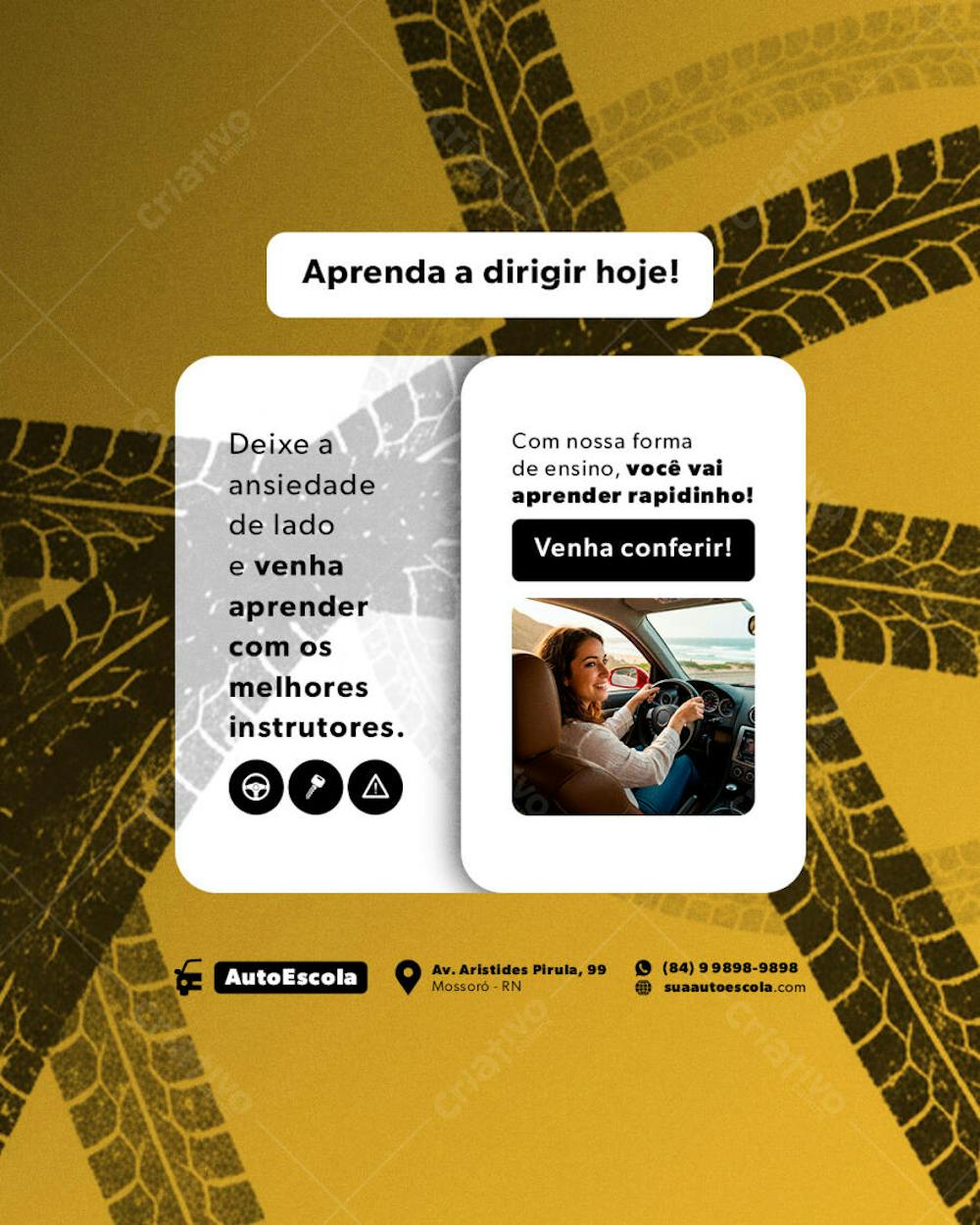 AUTO ESCOLA FLYER POST EDITAVEL