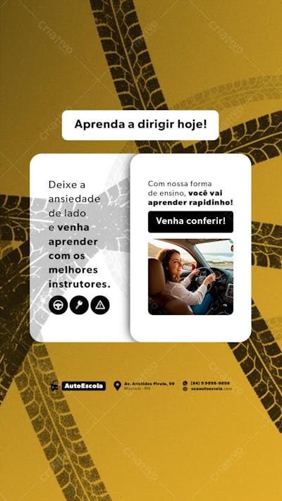AUTO ESCOLA FLYER STORY EDITAVEL