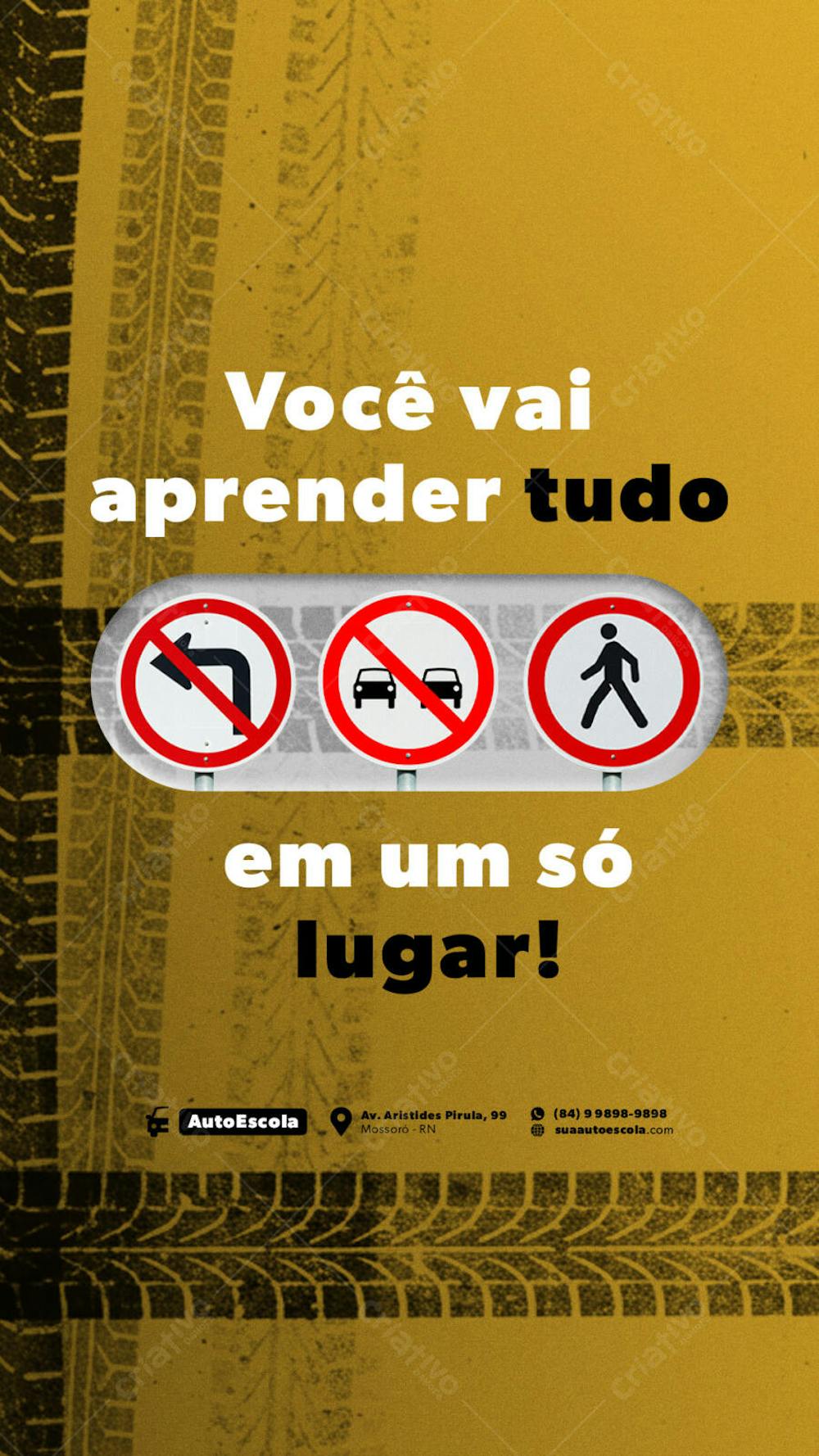 AUTO ESCOLA FLYER STORY EDITAVEL