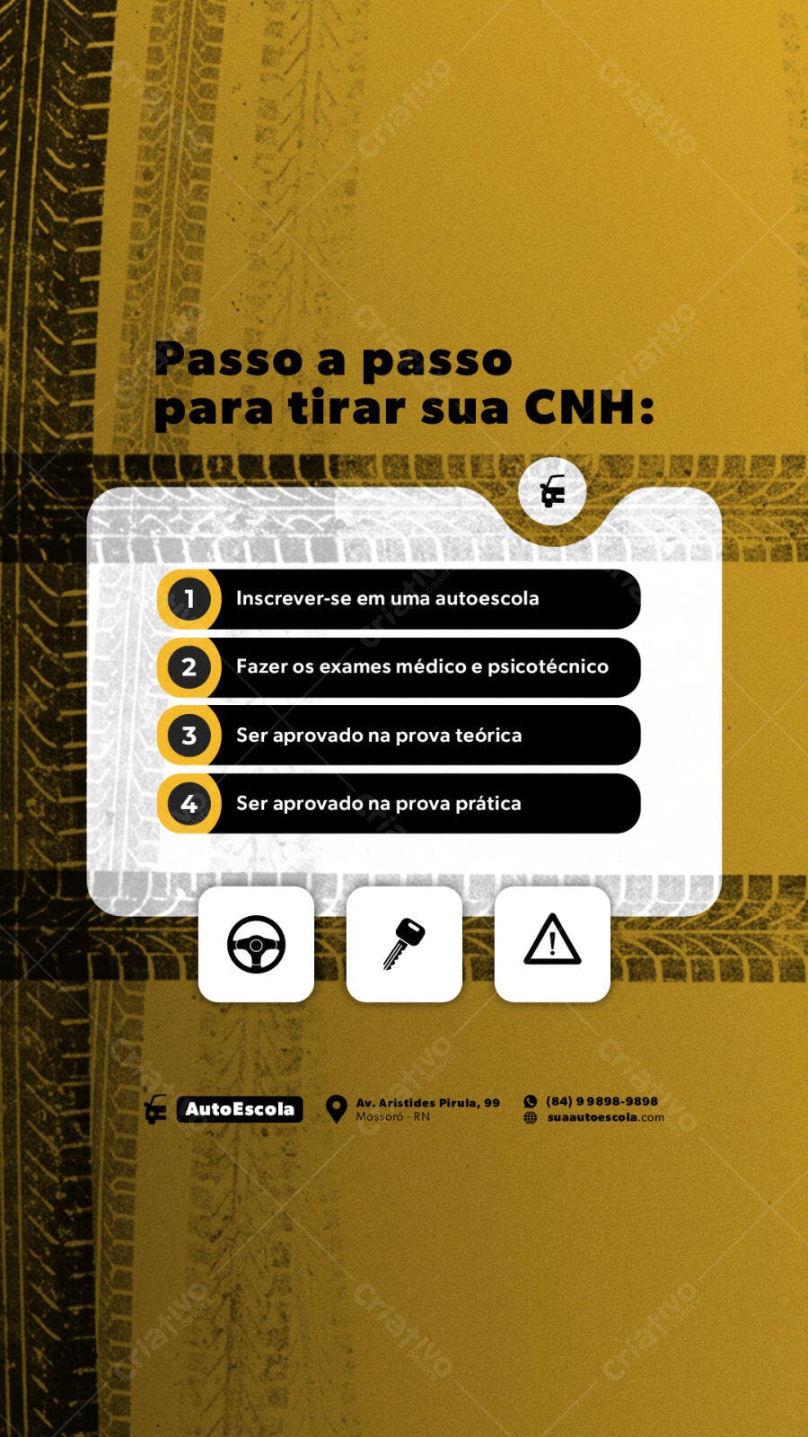 Infográfico Passo a Passo para tirar CNH PSD Editável
