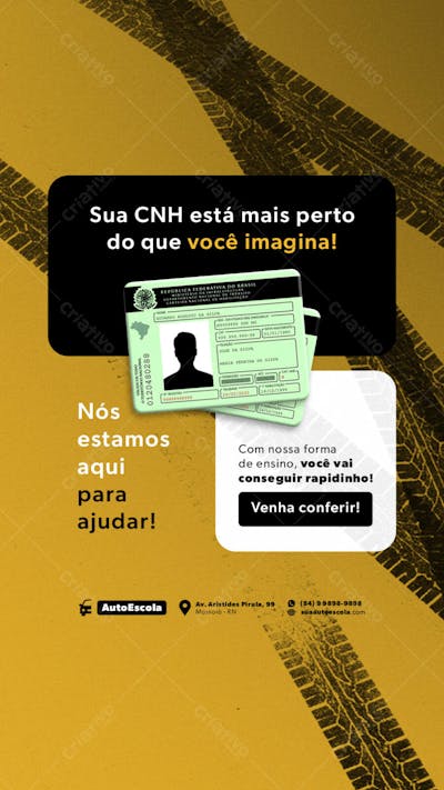 AUTO ESCOLA FLYER STORY EDITAVEL