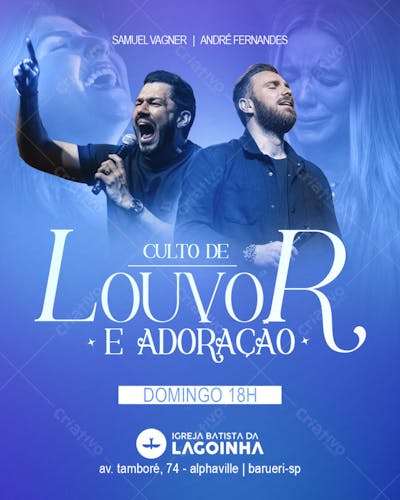 PSD GRÁTIS GOSPEL DE CULTO DE LOUVOR E ADORAÇÃO LAGOINHA CHURCH