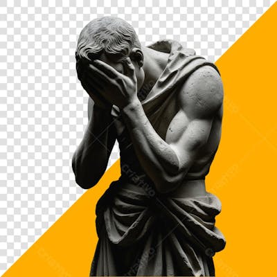 Estátua homem decepcionado png