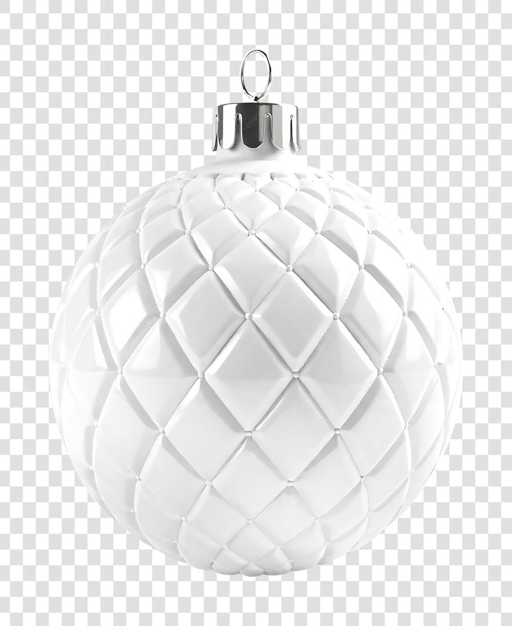 Bola de Natal Branca Enfeite de Ano Novo Transparente PNG