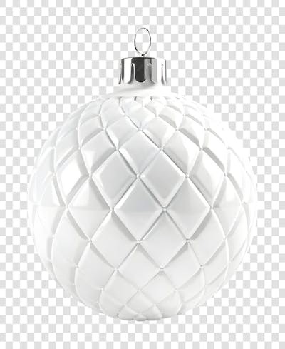 Bola de Natal Branca Enfeite de Ano Novo Transparente PNG