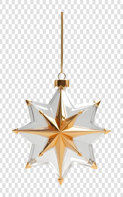 Estrela Dourada Ornamento Natal Ano Novo PNG Transparente