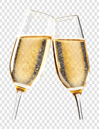 Taças de Champanhe Brindando em Comemoração do Ano Novo Transparente PNG