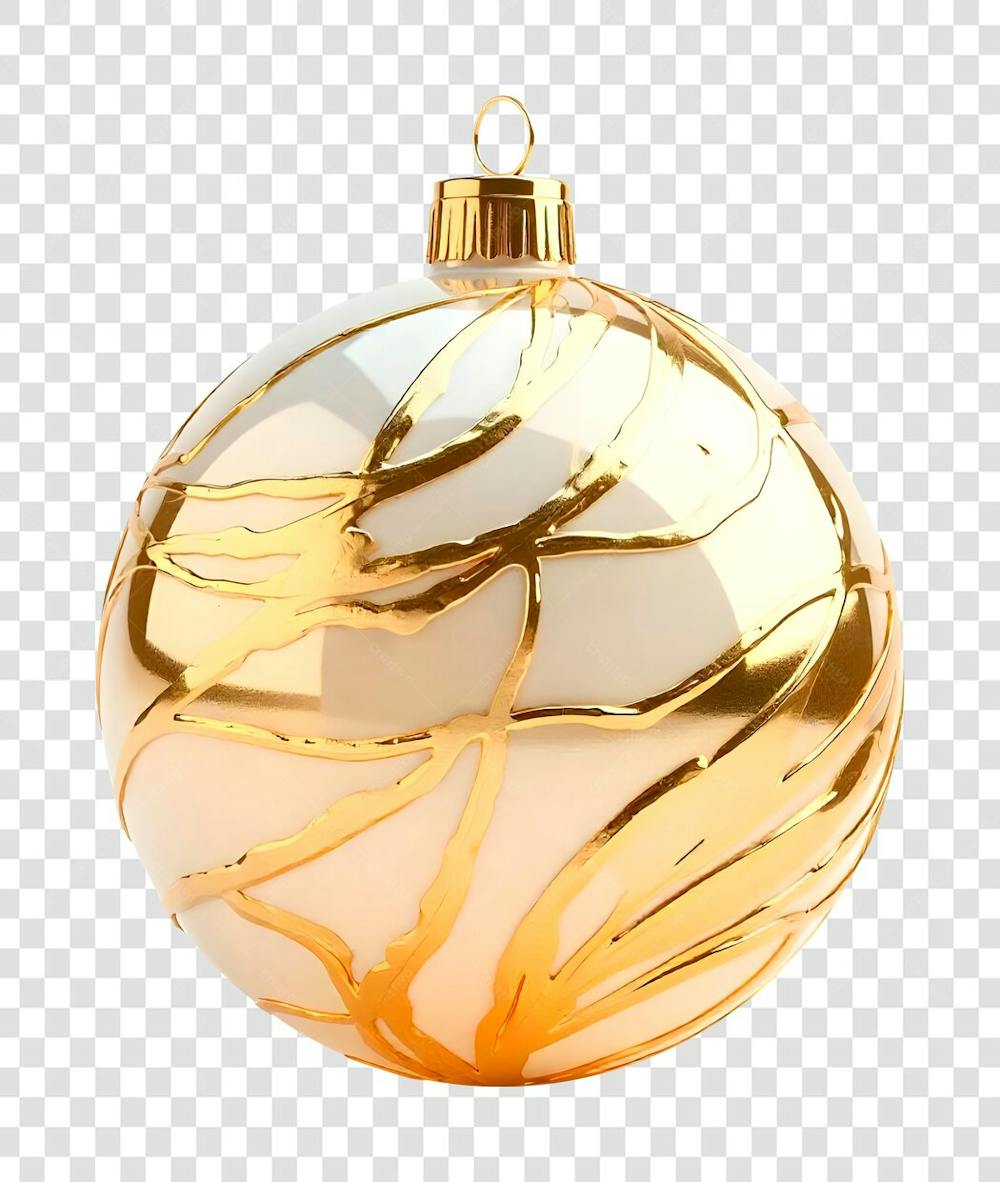 Bola de Natal Dourada Enfeite de Ano Novo Transparente PNG