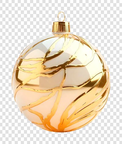 Bola de Natal Dourada Enfeite de Ano Novo Transparente PNG