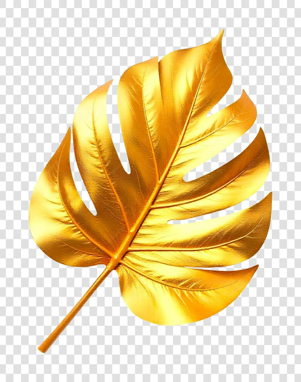 Elemento decorativo Folha Dourada PNG com fundo transparente