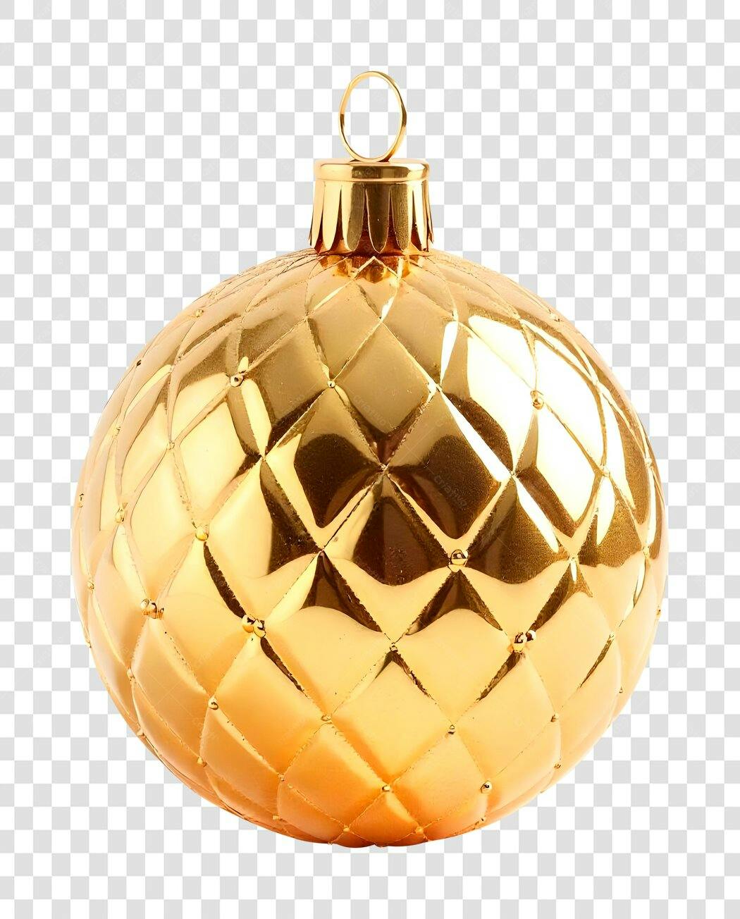 Enfeite Natalino Dourado PNG com fundo transparente