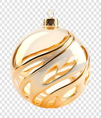 Bola de Natal Dourada Enfeite de Ano Novo Transparente PNG