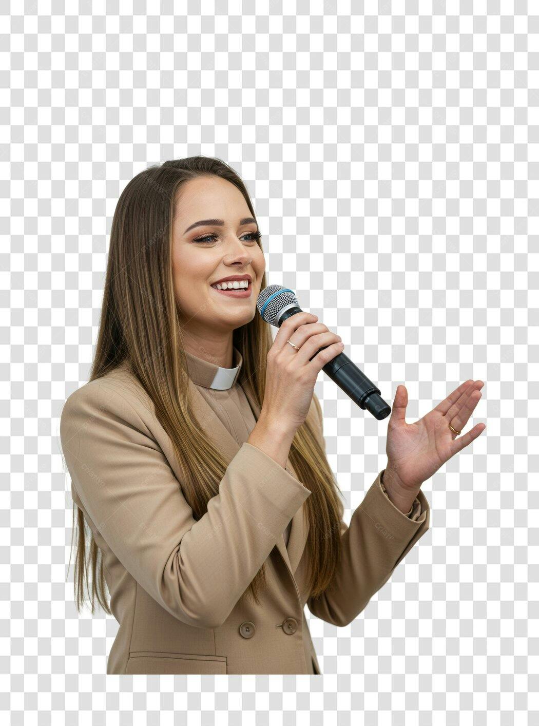 Imagem PNG mulher palestrante fundo transparente