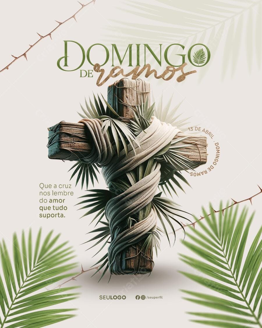 Flyer Domingo de Ramos PSD Editável