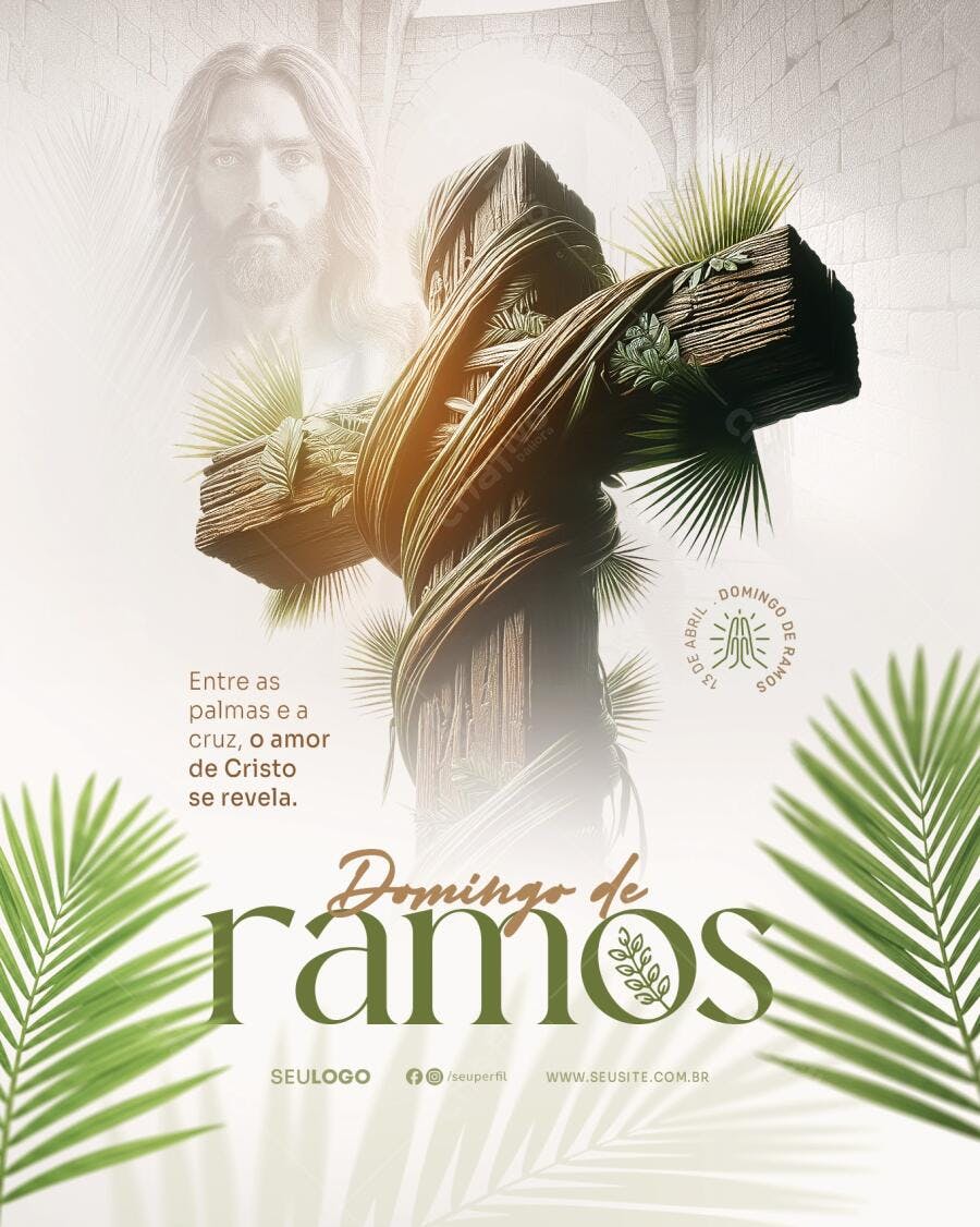 Flyer Domingo de Ramos PSD Editável