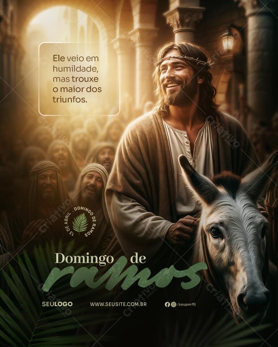 Flyer Domingo de Ramos PSD Editável