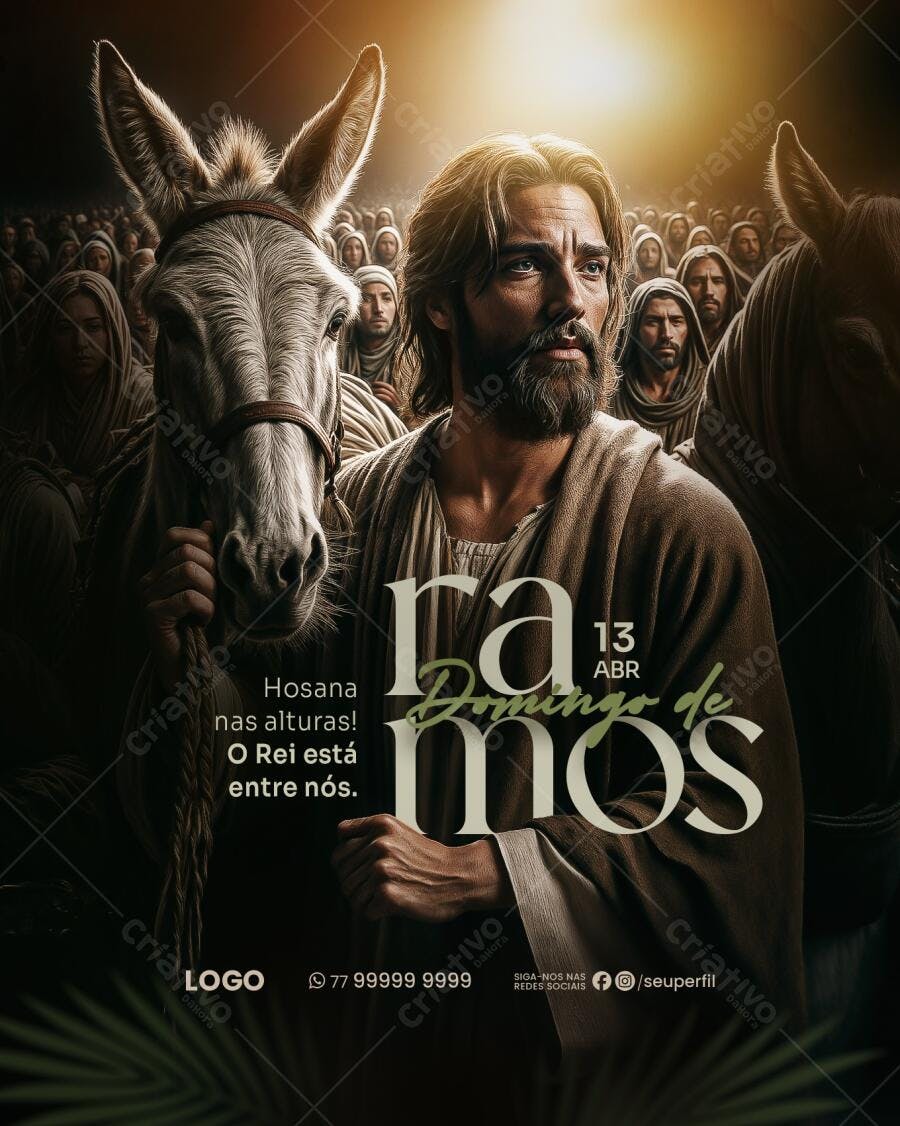 Flyer Domingo de Ramos PSD Editável