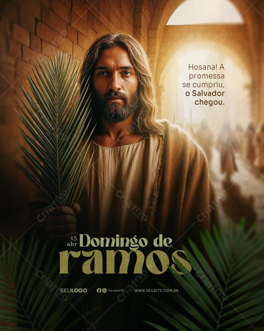 Flyer Domingo de Ramos PSD Editável