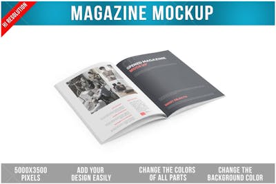 Revista aberta PSD editável Mockup
