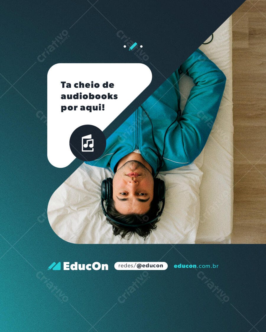 Post para Redes Sociais com Audiobooks PSD Editável