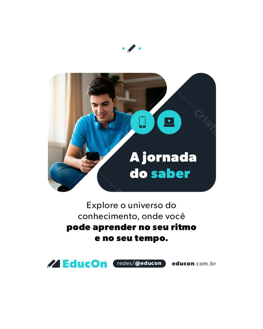 Post para Redes Sociais Educacionais PSD Editável
